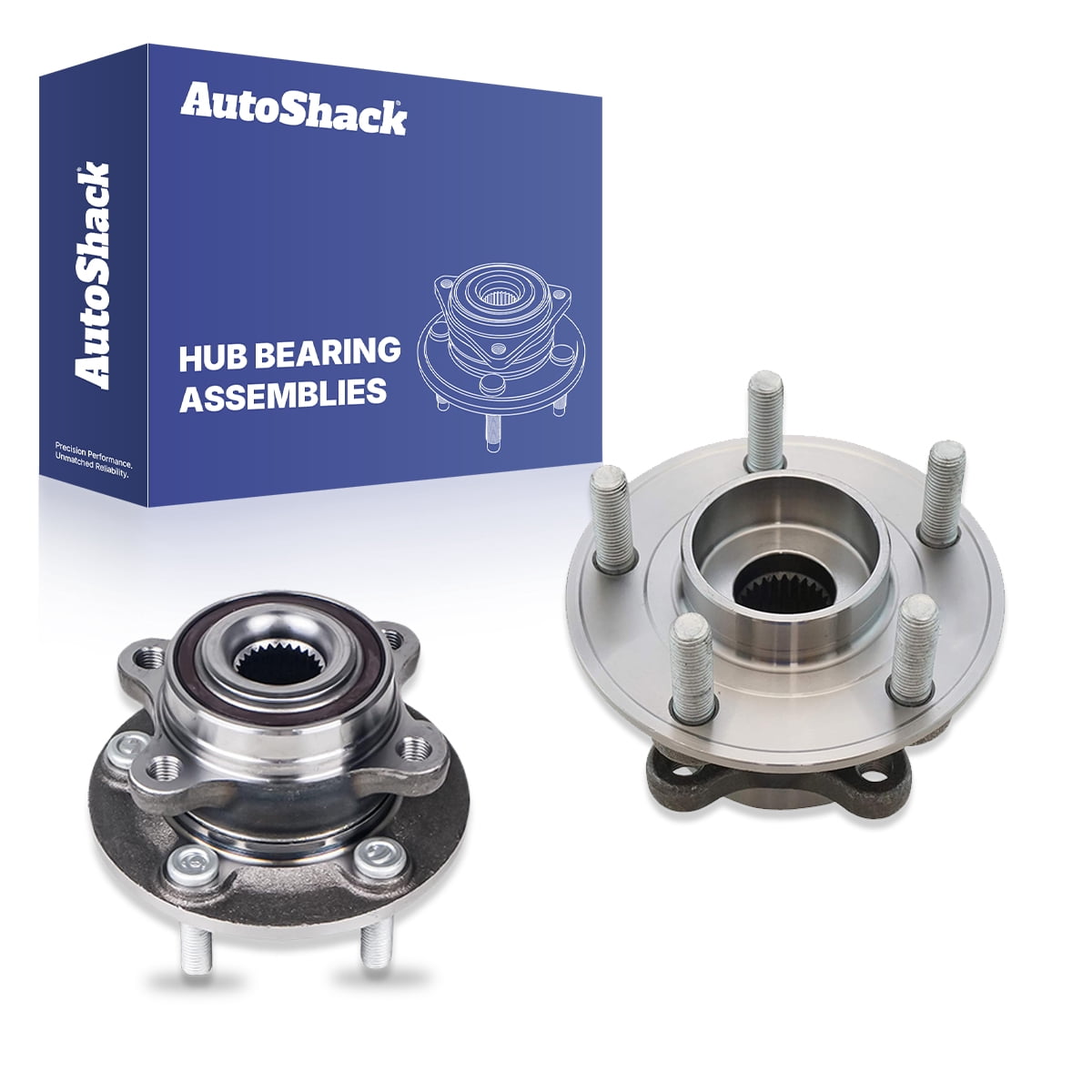 AutoShack Front or Rear Wheel Hub Bearing Assemblies - Driver and Passenger Side for Ford & Lincoln, Fusion 2013-2020 MKZ 2013-2016, AWD FWD L4 1.5L 1.6L 2.0L 2.5L V6 2.7L 3.7L - 5-Lug, With ABS