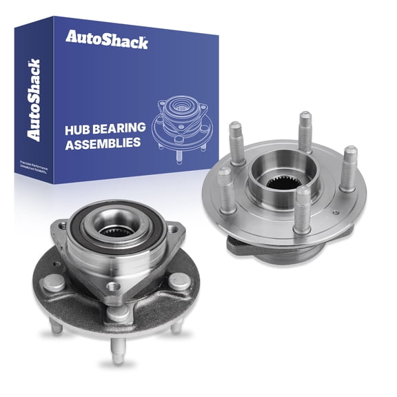 AutoShack Front or Rear Wheel Hub Bearing Assemblies - Driver and Passenger Side for Chevrolet, Camaro 2010-2015, RWD V6 3.6L V8 6.2L - 5-Lug, With ABS