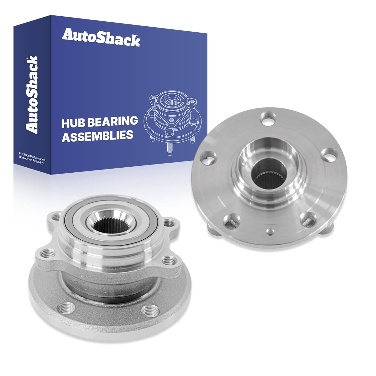 AutoShack Front or Rear Wheel Hub Bearing Assemblies - Driver and Passenger Side for Volkswagen, Jetta 2005-2018, FWD L4 1.4L 1.8L 1.9L 2.0L L5 2.5L - 5-Lug, With ABS
