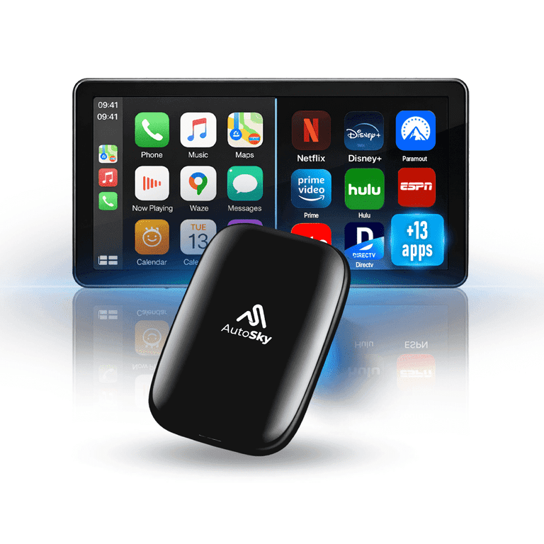 AutoSky, Wireless CarPlay and Android Auto Adapter, 41-110, Black