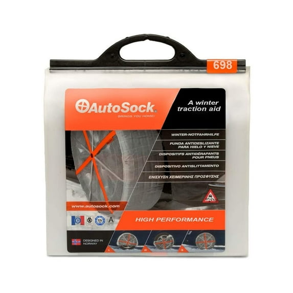 AutoSock 698, Snow Socks for Cars, SUVs, & Pickups, Easy to Use Tire Chains Alternative, 2 Count
