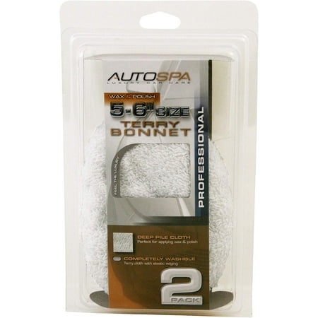 AutoSpa 40400AS 5-6" Cotton Terry Polishing Bonnet 2-Pack