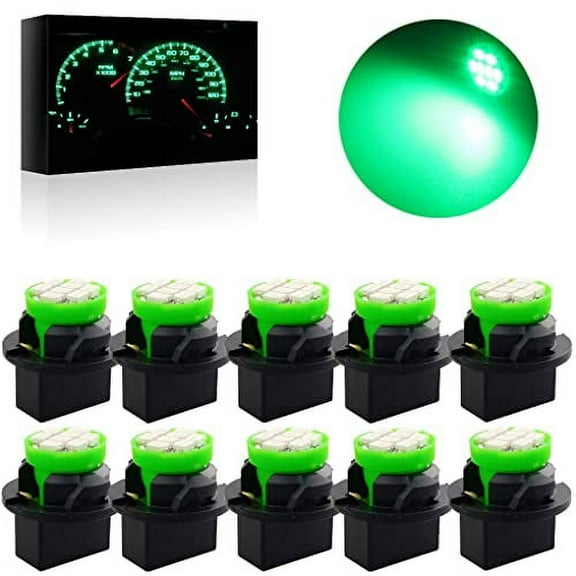 AutoTroant T10 194 168 Dash Instrument White LED Light Bulbs Bright Panel Gauge Cluster Dashboard LED Light Bulbs 10Pcs/Set (Green)