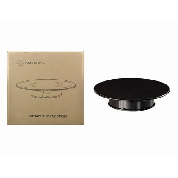 Rotary Display Turntable Stand Medium 10 Inches with Black Top for 1/64, 1/43, 1/32, 1/24, 1/18 Scale Models by Autoart