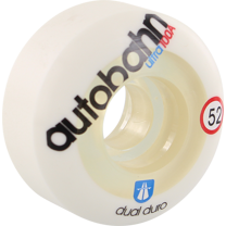 Autobahn Dual Duro Ultra Skateboard Wheels 52mm 100a White/Clear