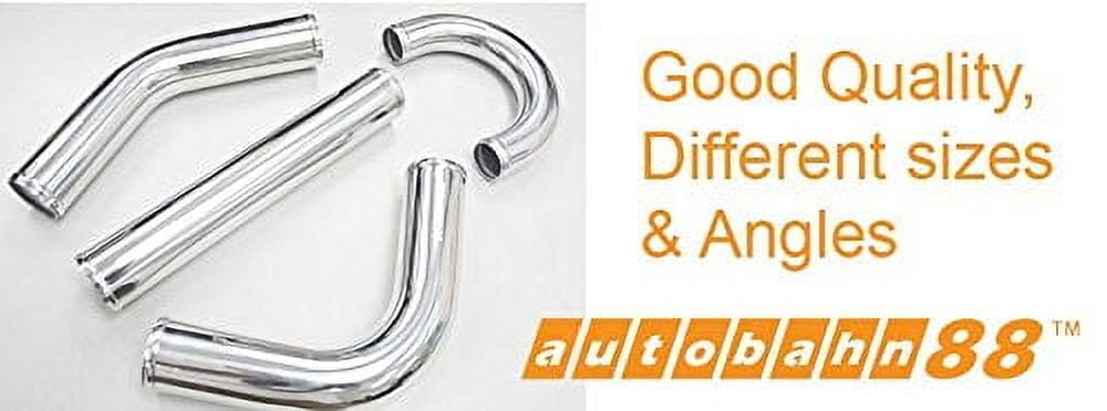 Autobahn88 Aluminum Alloy Straight Pipe - 2\" OD, 12\" Length, Glossy Polished For Engine Bay Upgrade