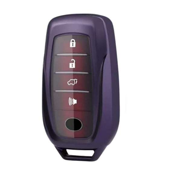 Autobase 1Pc Key Fob Cover, Toyota Camry Tacoma Corolla RAV4 4Runner Sequoia Tundra Highlander GR86 2019 2020 2021 2022 2023 2024 2025 2026, Purple