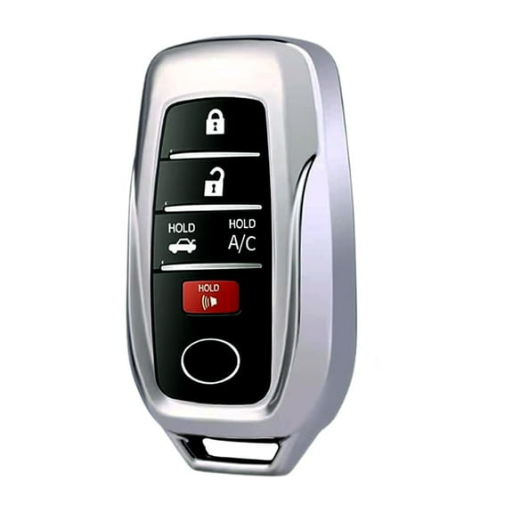 Autobase 1Pc Key Fob Cover, Toyota Camry Tacoma Corolla RAV4 4Runner Sequoia Tundra Highlander GR86 2019 2020 2021 2022 2023 2024 2025 2026, Silver