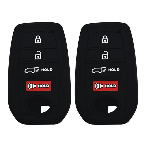 Autobase Key fob Cover for Toyota 2025 Camry 2019-2025 Land Cruiser 2021-2025 Venza Hilux Fortuner 2023-2025 Highlander Tundra Corolla bZ4X Prius 4 Buttons (Black)