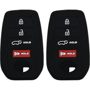 Autobase Key fob Cover for Toyota 2025 Camry 2019-2025 Land Cruiser 2021-2025 Venza Hilux Fortuner 2023-2025 Highlander Tundra Corolla bZ4X Prius 4 Buttons (Black)
