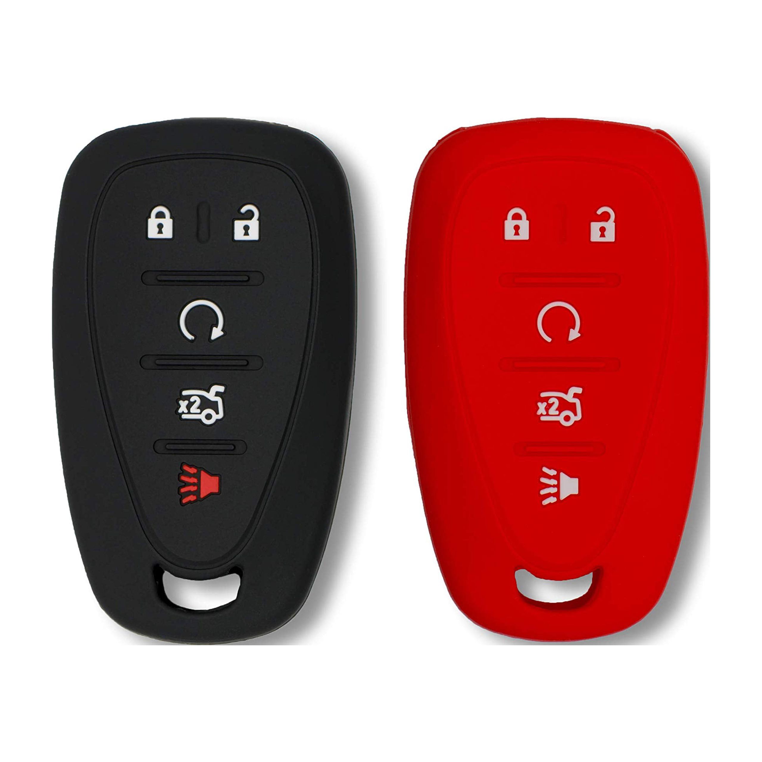 2 Custodie In Silicone Per Portachiavi Chevy Chevrolet (Equinox, Traverse, Camaro, Malibu, Cruze) Con 3 Pulsanti