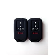 Autobase Silicone Key Fob Cover for Honda Accord Civic CR-V CRV Pilot Passport Insight EX EX-L Touring | Car Accessory | Key Protection Case - 2 Pcs Black