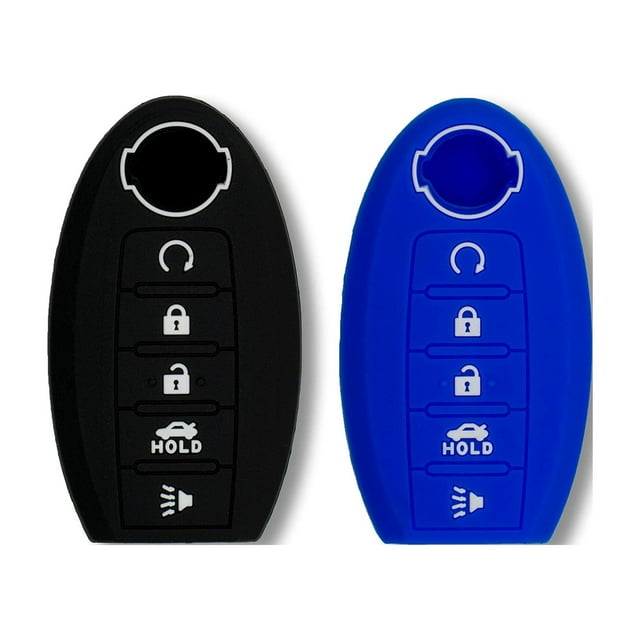 Autobase Silicone Key Fob 2 Pcs Cover for Nissan/INFINITI Models (Black
