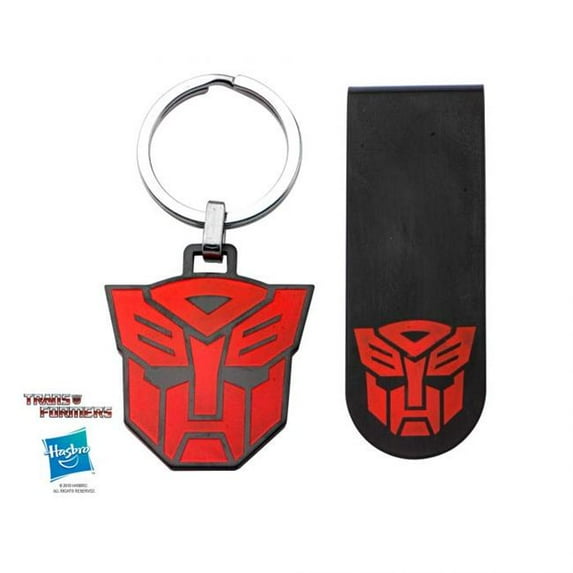 Autobot Men's Stainless Steel Black IP Money Clip and Key Chain Set