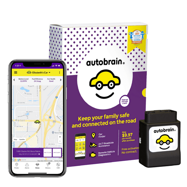 Autobrain GPS Tracker for Vehicles, Trucks, OBDII Real Time Location Tracking