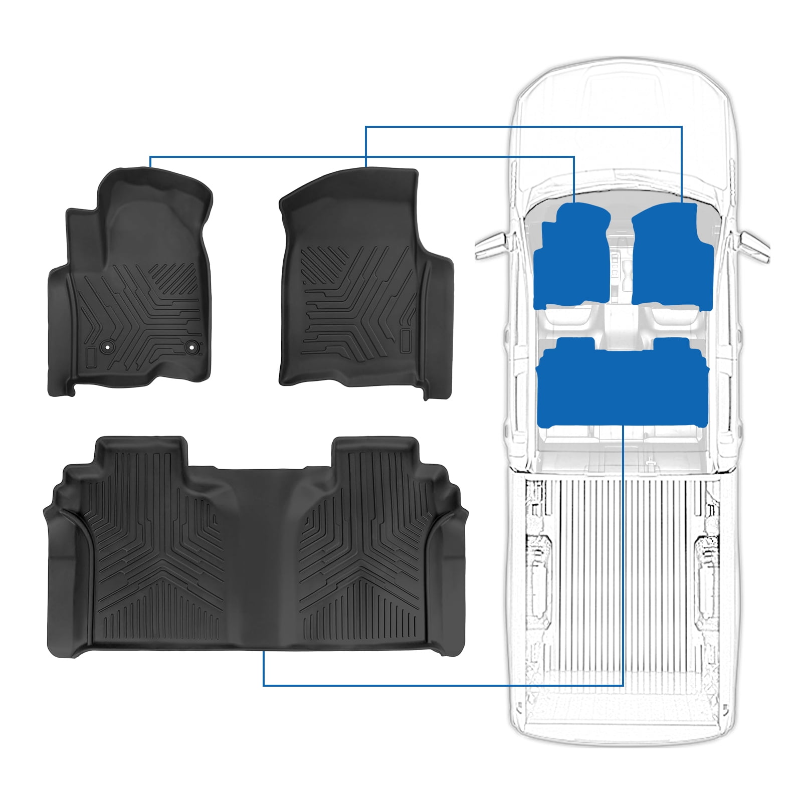 Autocessking Floor Mats for Chevrolet Silverado 1500/GMC Sierra 1500 ...