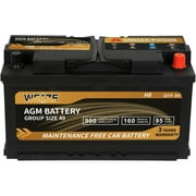 Weize Platinum AGM Battery, BCI Group 49 H8 Automotive Battery, 12 Volts, 900 CCA, 160 RC