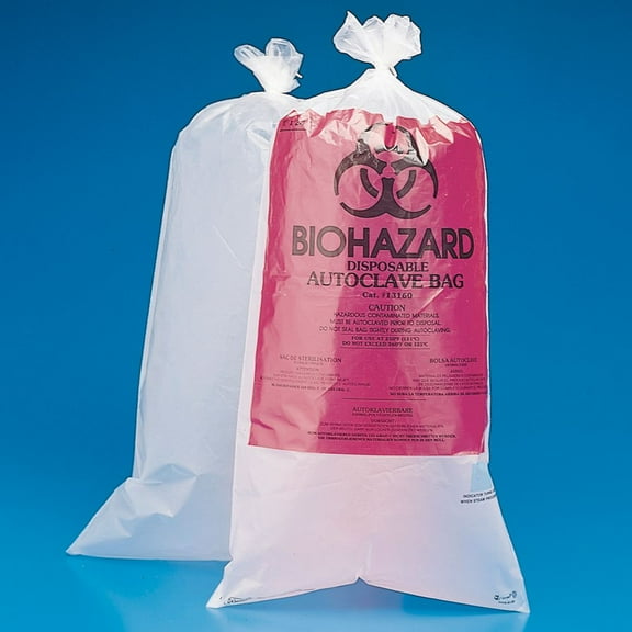 Autoclavable Biohazard Disposal Bags, 12 X 24", Pack Of 100