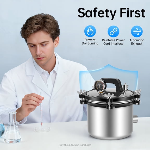 Autoclave Steam Sterilizer Medical Sterilizer Dental Equipment Sterilization 8L