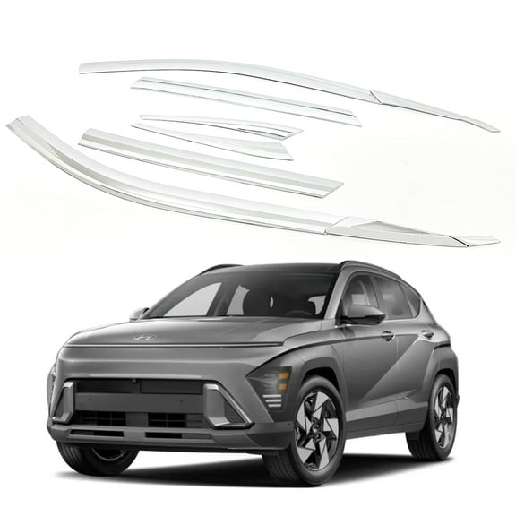 Autoclover Chrome Visors 6pcs compatible with 2024 2025 2026 KONA KONA Hybrid KONA EV