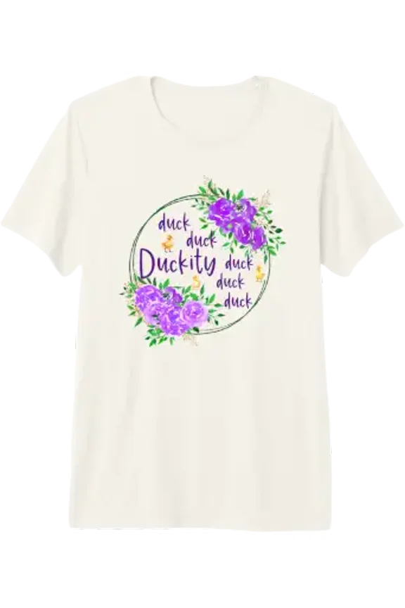 Autocorrect Ducks with Florals Design Tri-Blend T-Shirt