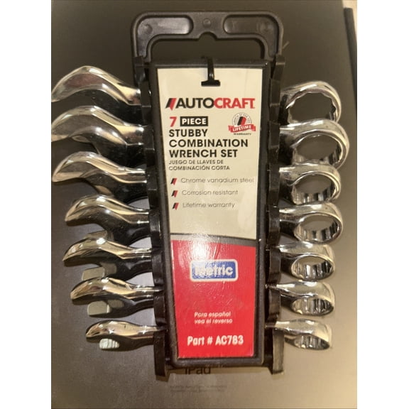 Autocraft 7 Piece Metric Stubby Combination Wrench Set