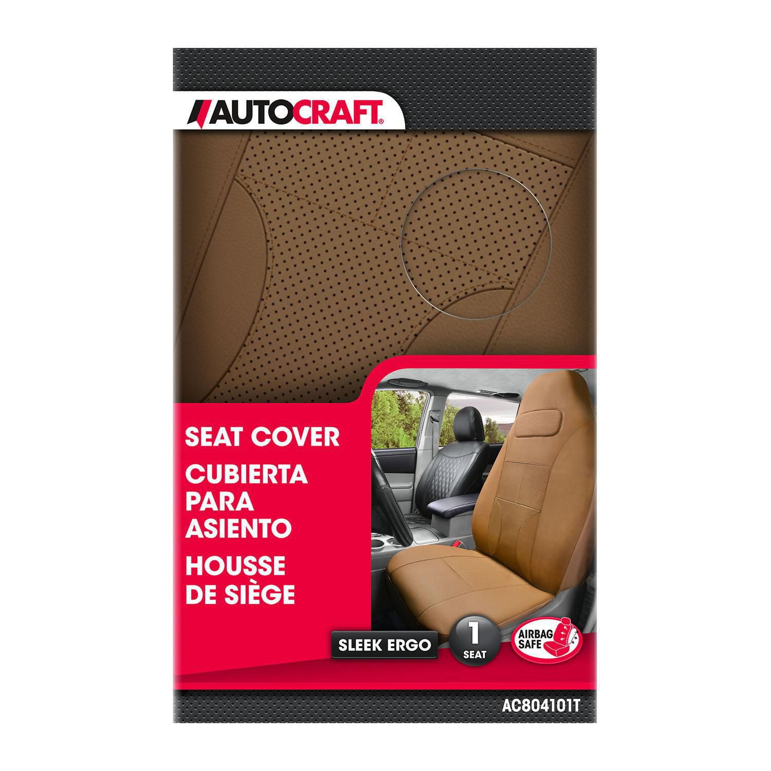 Autocraft AutoCraft Universal Bucket Seat Cover, HiBack Simulated