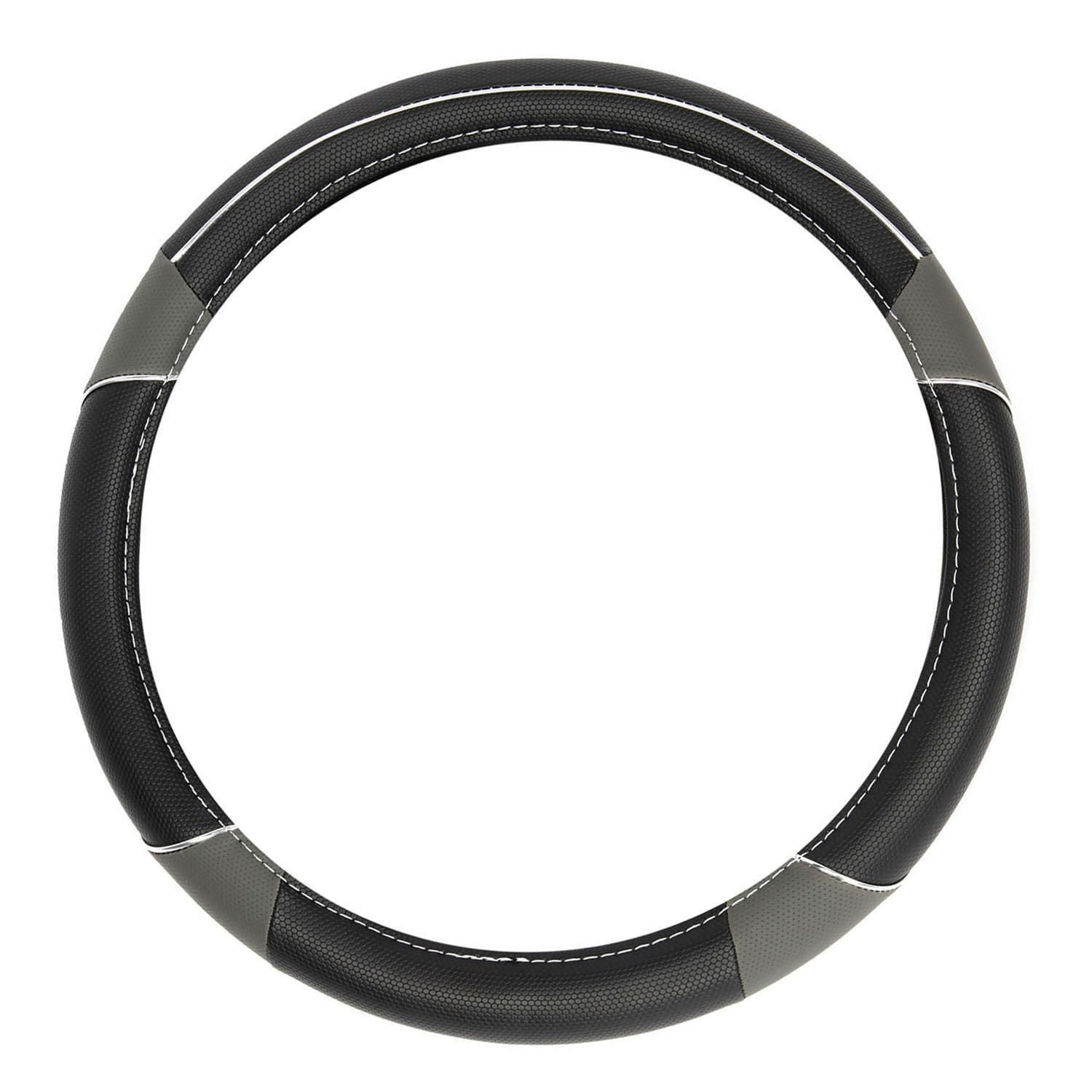 Autocraft Steering Wheel Cover Black/Gray CHROME, 1 each, sold by