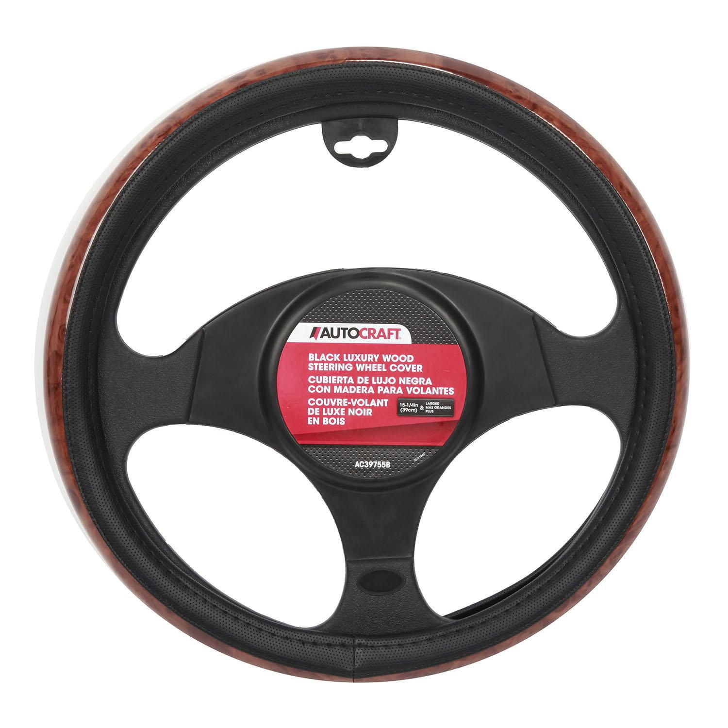 Autocraft Steering Wheel Cover Black Wood, 1 each, sold by each