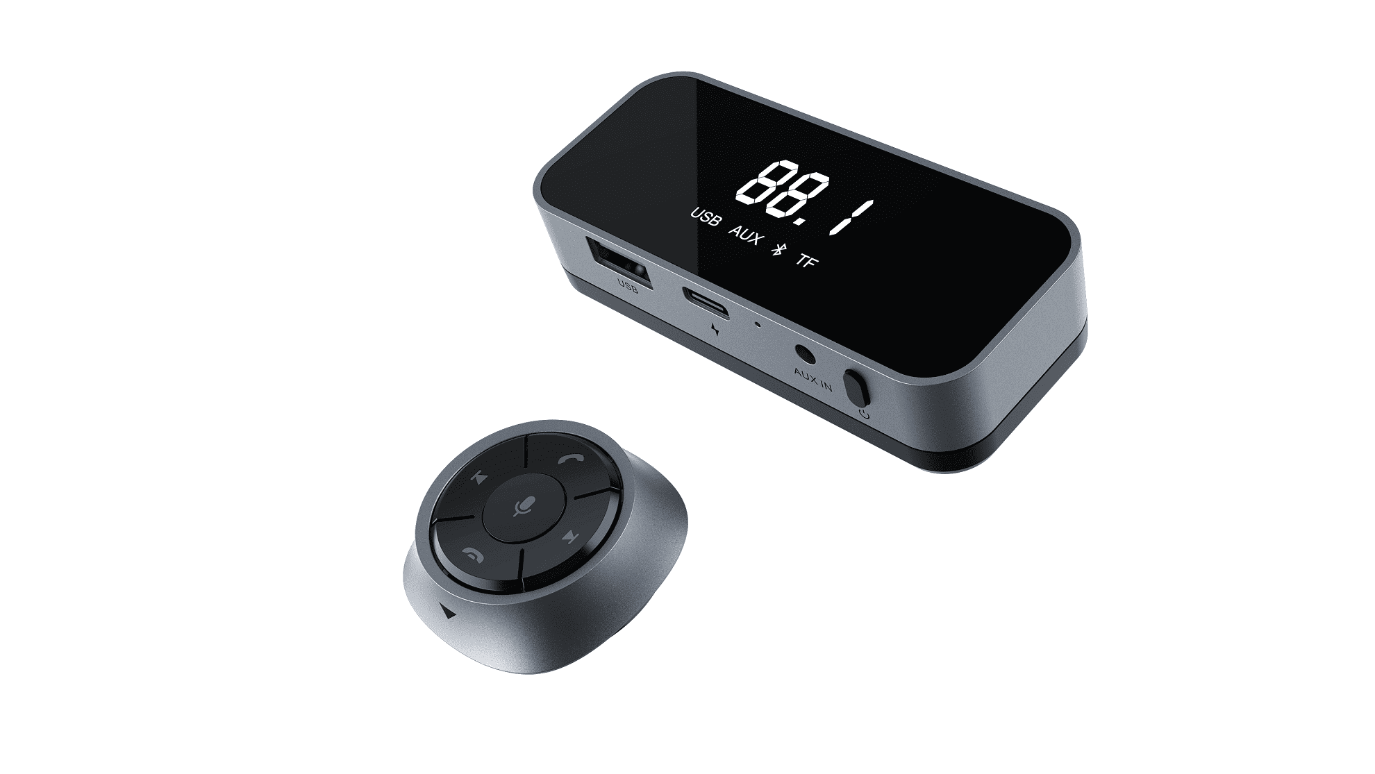 Autodrive Solar Powered BT FM Transmitter with Remote via MultiInput