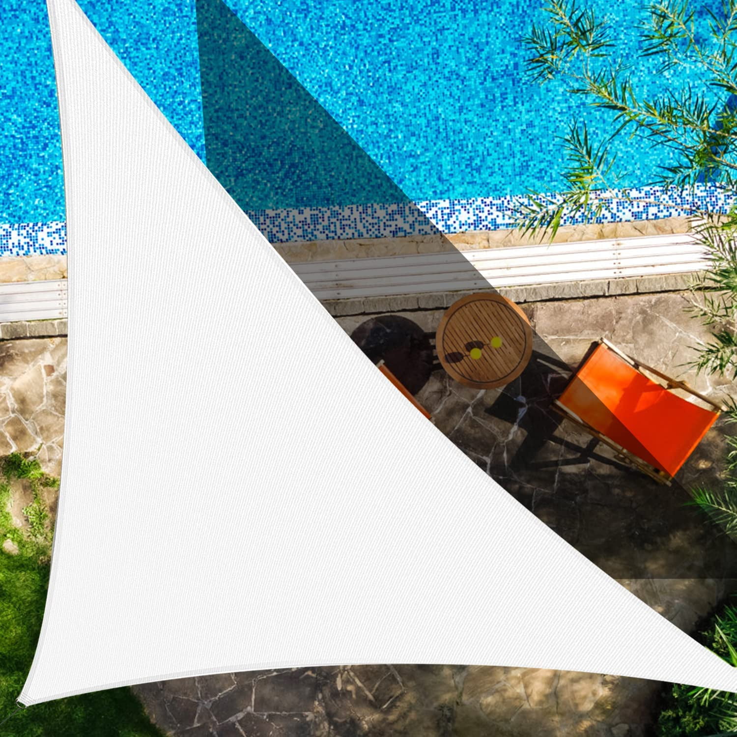 Autoez 12' x 12' x 12' Triangle Sun Shade Sail Canopy Awning Shelter ...