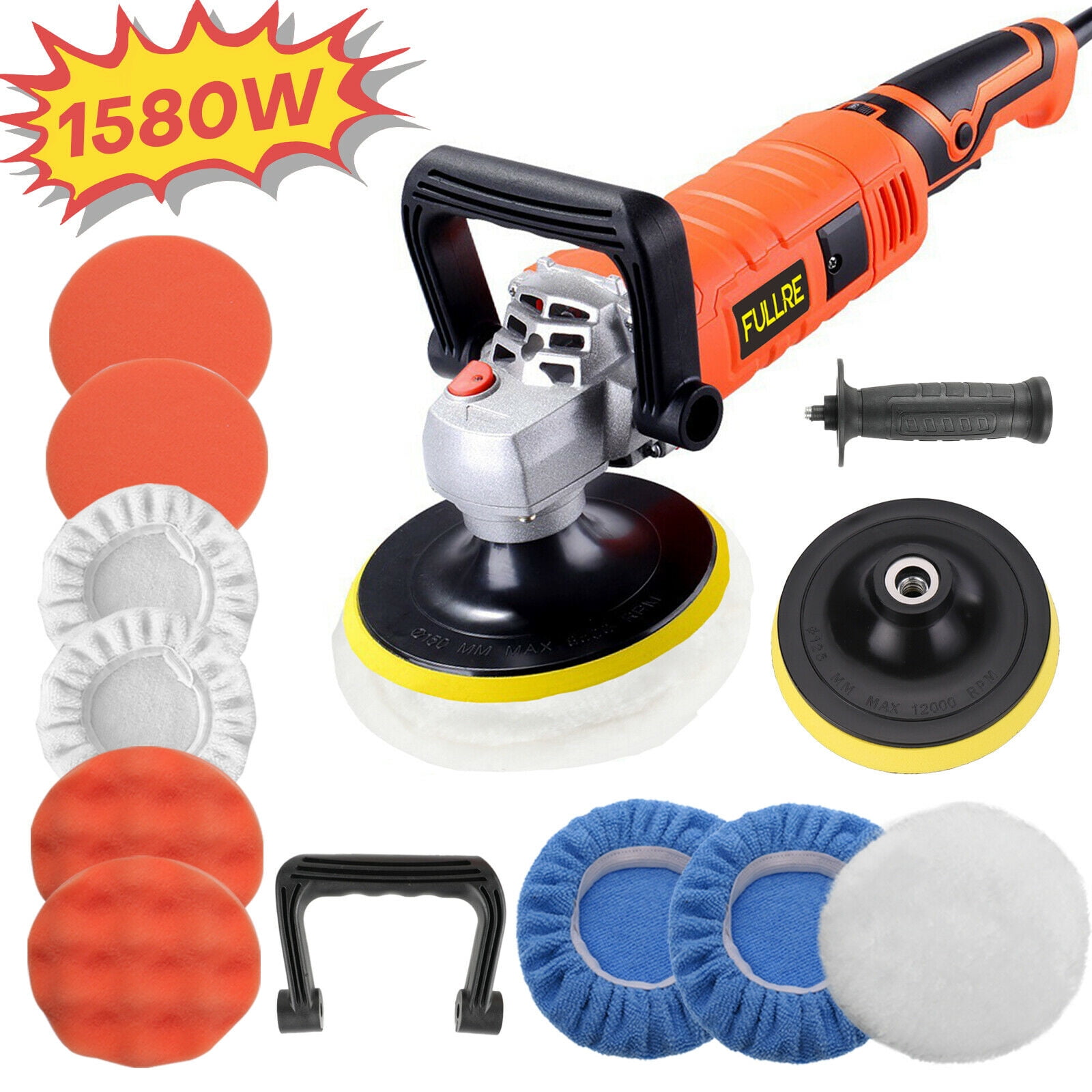 Autoez LHAZ-81DOG 7 in 1580W, 110V, Corded Electric Power Tool Polishers, 3000 RPM