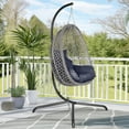 thumbnail image 1 of Autoez Indoor Outdoor Hanging Egg Chair with Stand Foldable Swing Egg Chair with Cushion and Pillow Hammock Basket Chair 350lbs Capacity for Patio Bedroom Balcony， Gray, 1 of 7