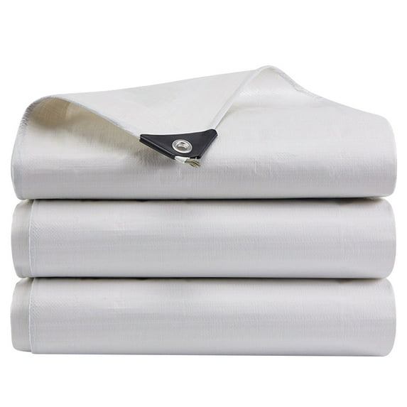 White Waterproof Poly Tarp 12mil Durable Poly Tarpaulin Emergency Rain Shelter Outdoor Cover and Camping Use