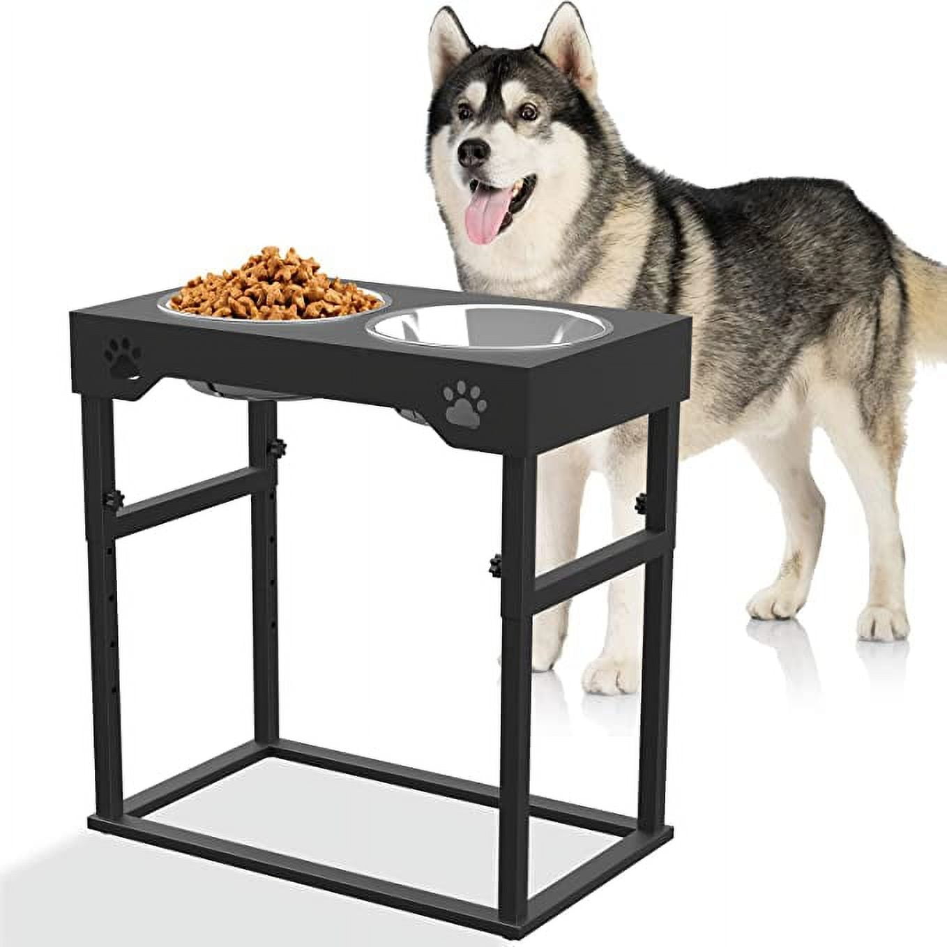 Autofeedog Elevated Dog Bowls For Large Dogs - Raised Dog Bowl with 8  Adjustable Heights (2.75‘’ - 20‘’)Dog Feeding Station with 2 Stainless  Steel Dog