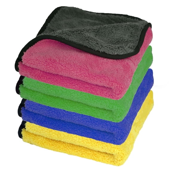 Autofy Multipurpose Microfiber 800 Gsm | Cleaning Towel Microfibre Cloth Highly Absorbent Dust Towels For All Vehicles Bikes Cars Glass Kitchen - Multicolour (Pack Of 4)