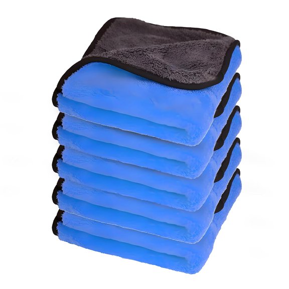 Autofy Multipurpose Microfiber 900 Gsm | Cleaning Towel Microfibre Cloth Highly Absorbent Dust Towels For All Vehicles Bikes Cars Glass Kitchen - Blue (Pack Of 5)