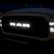 Autogem 2019 2023 RAM 1500 LED Lighted Grille Emblem   Black Finish Illuminated Front Badge, Weatherproof ABS Plastic, Easy Installation
