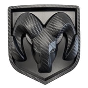 Autogem Carbon Texture Finish Tailgate Emblem Compatible with 2006-2018 RAM 1500 2500 3500, Black