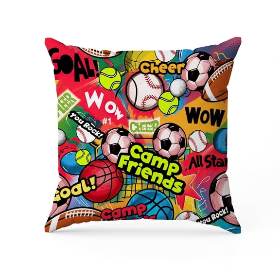Autograph Pillow – Sports Theme | Signature Keepsake for Team Events, Camps, Graduations & Birthdays | Soft Microfiber | Personalized Memory Gift