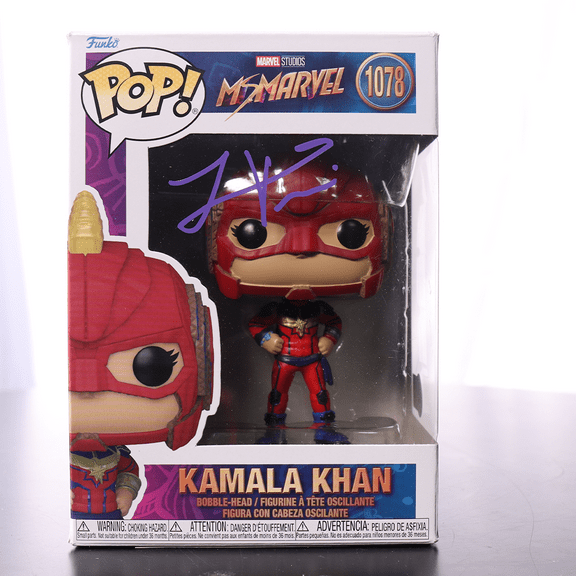 Autographed Funko POP! Kamala Khan - Ms Marvel # 1078 Signed By Iman Vellani Beckett Witnessed