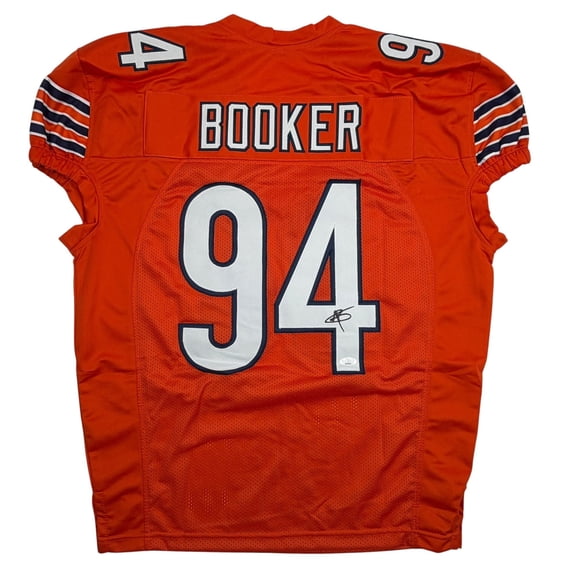 Autographed/Signed Austin Booker Chicago Orange Pro Cut Football Jersey JSA COA