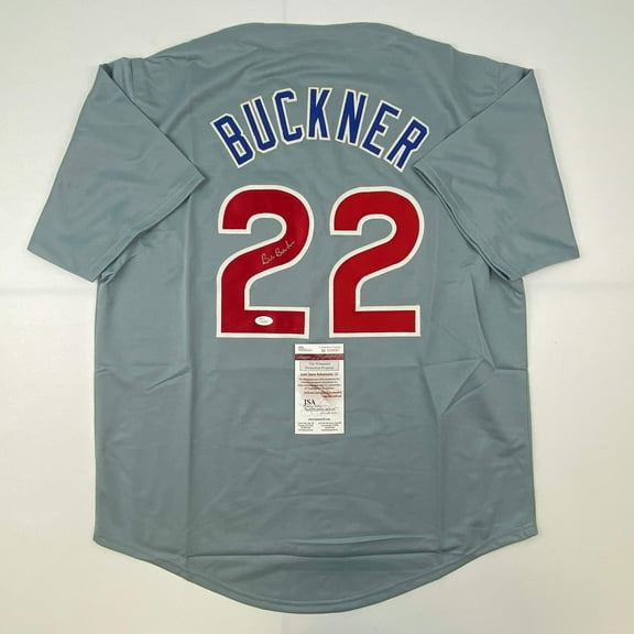 Autographed/Signed Bill Buckner Chicago Grey Baseball Jersey JSA COA