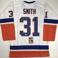 thumbnail image 1 of Autographed/Signed Billy Smith New York White Hockey Jersey JSA COA, 1 of 4