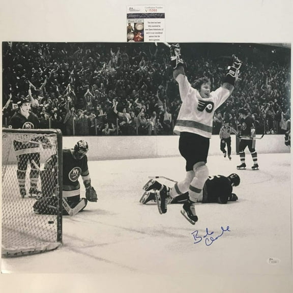 Autographed/Signed Bobby Bob Clarke BW Philadelphia Flyers 16x20 Hockey Photo JSA COA