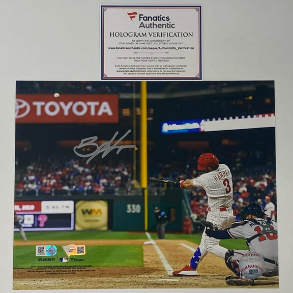 Autographed/Signed Bryce Harper Philadelphia Phillies 8x10 Baseball Photo Fanatics  MLB COA