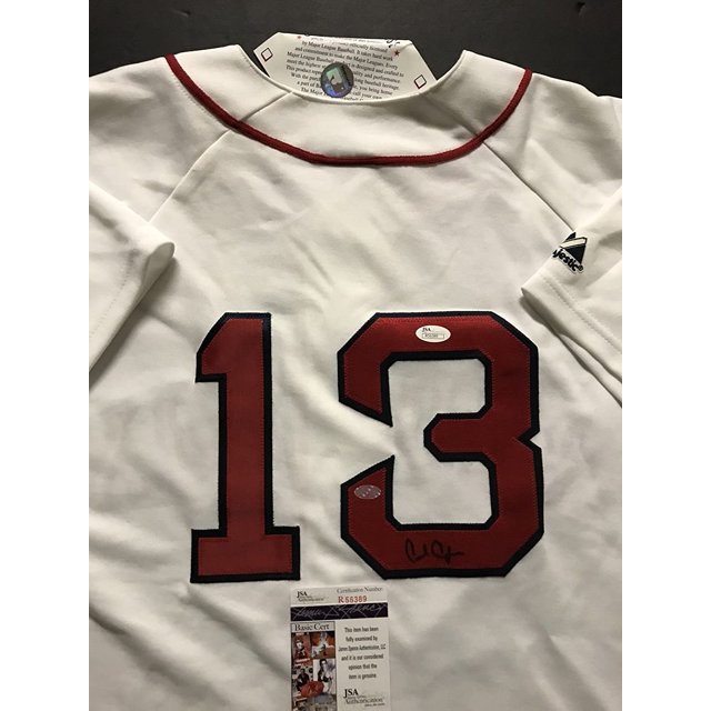 Autographed/Signed Carl Crawford Boston White Baseball Jersey JSA COA
