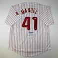 thumbnail image 1 of Autographed/Signed Charlie Manuel Philadelphia Pinstripe Baseball Jersey PSA/DNA COA, 1 of 4