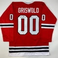 thumbnail image 1 of Autographed/Signed Chevy Chase Clark Griswold Christmas Vacation Movie Chicago Red Hockey Jersey Beckett BAS COA, 1 of 4