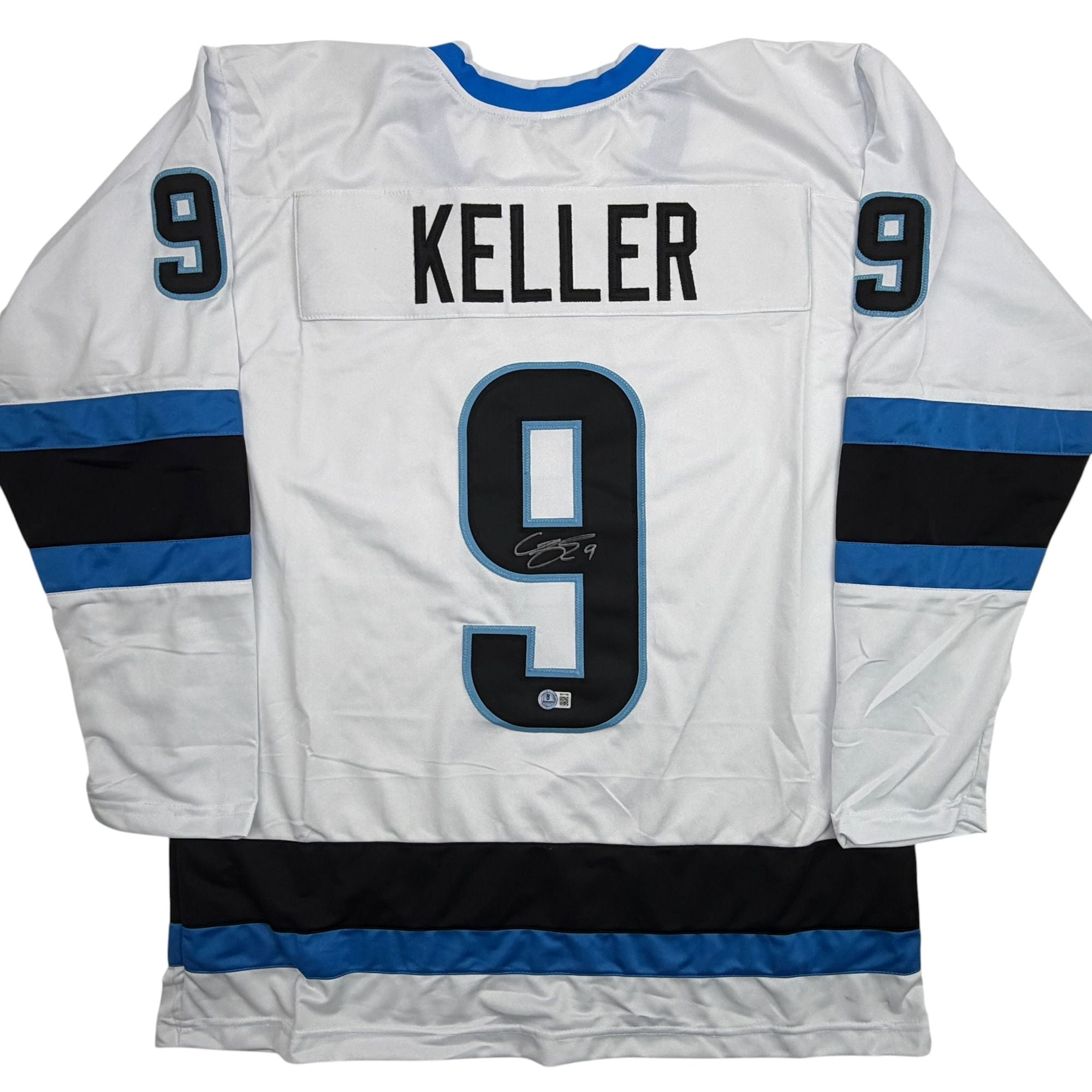 Collectible Autographed/Signed Clayton Keller Utah White Hockey Jersey ...